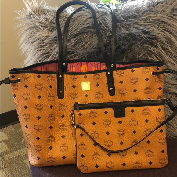 MCM Handbags - MCM Reversible Tote bag with removable zip pouch